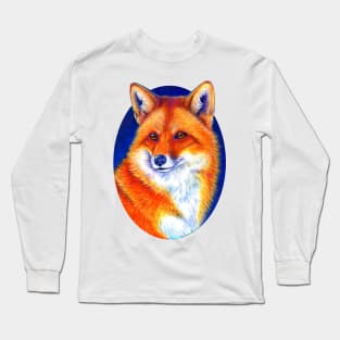 Vibrant Flame Colorful Red Fox Long Sleeve T-Shirt